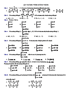Toán học 12 - Lập phương trình đường thẳng
